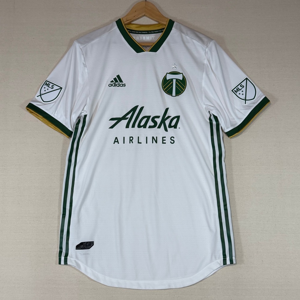 Adidas Portland Timbers MLS Soccer Jersey White Green CW5465 Mens Medium